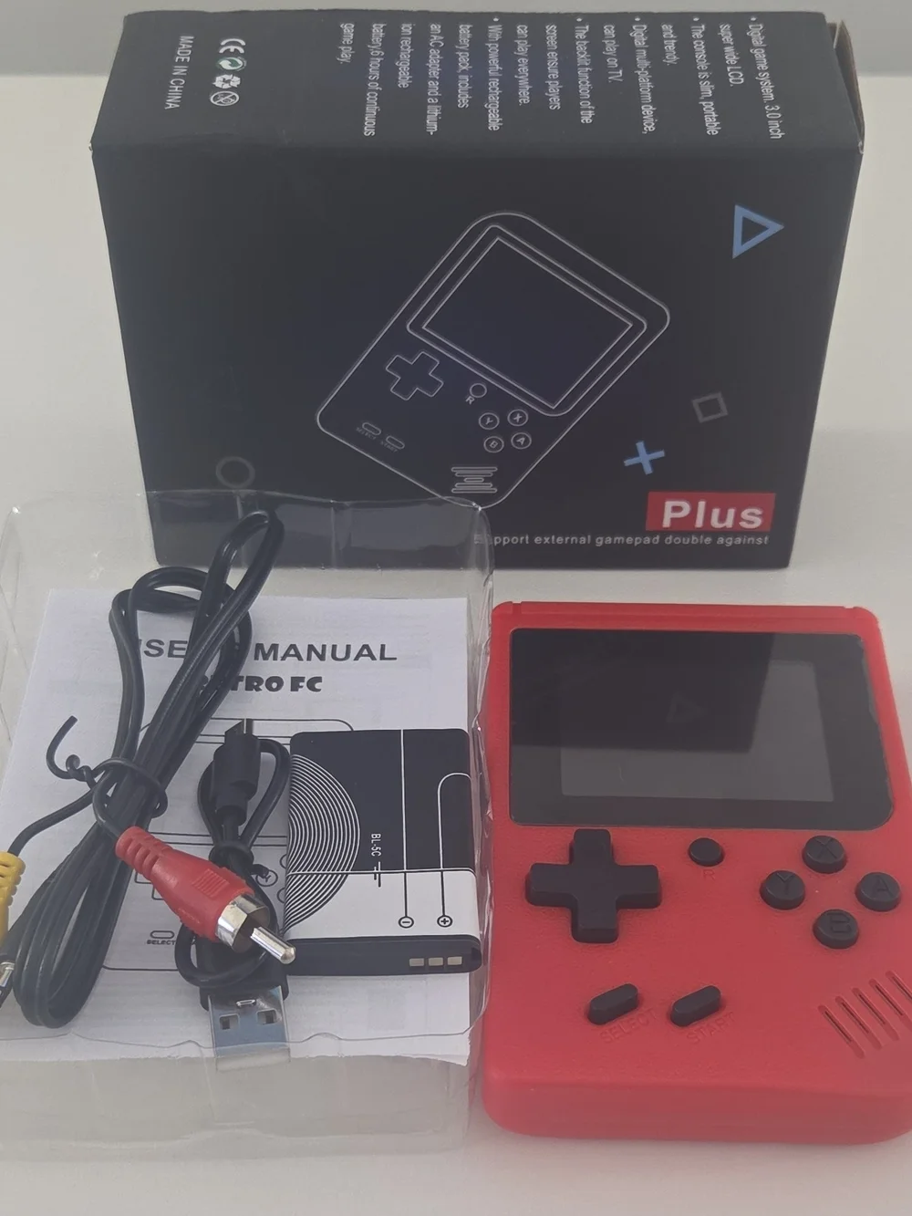 Red Handheld Retro Game Console - Portable Gaming System